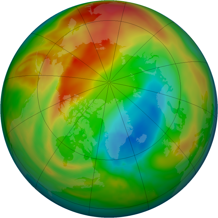 Arctic ozone map for 22 February 2005